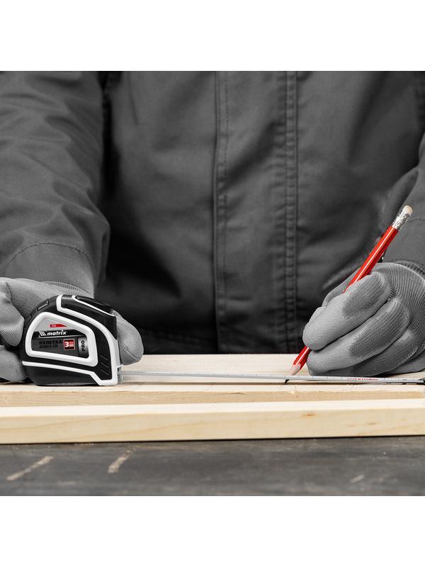 Рулетка Autostop,3 м х 16 мм,двухкомпонентный корпус,автоматическая фиксация,Pro Matrix