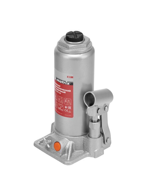 Домкрат гидравлический бутылочный, 6 т, h подъема 216-413 мм, в пластиковом кейсе Matrix