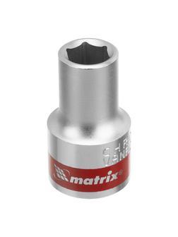 Головка торцевая, 10 мм, шестигранная, CrV, под квадрат 1/2, хромированная Matrix