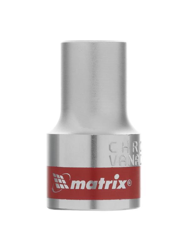 Головка торцевая, 10 мм, шестигранная, CrV, под квадрат 1/2, хромированная Matrix