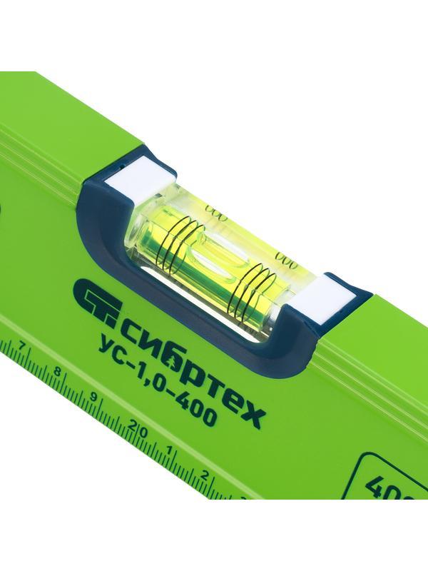 Уровень алюминиевый УС-1, 0-400, фрезерованный, 3 глазка, 400 мм Сибртех