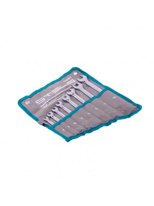 Набор ключей комбинированных 8 шт, 8-19 мм,  антислип Stels