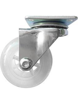 Колесо ПУ прозрачное поворотное d-50 мм, крепление платформенное Сибртех