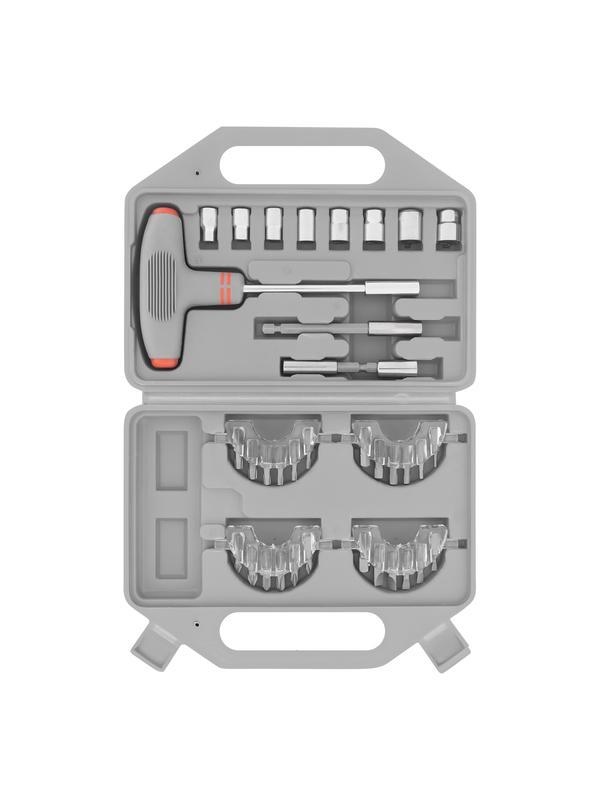 Отвертка с Т-образной эргономичной ручкой и набором насадок, 36 шт, CrV, пластиковый бокс Matrix