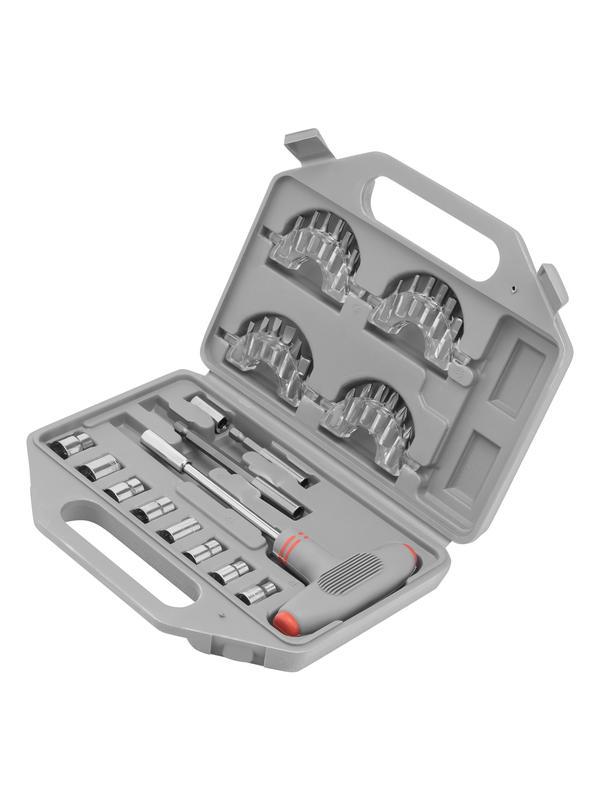 Отвертка с Т-образной эргономичной ручкой и набором насадок, 36 шт, CrV, пластиковый бокс Matrix