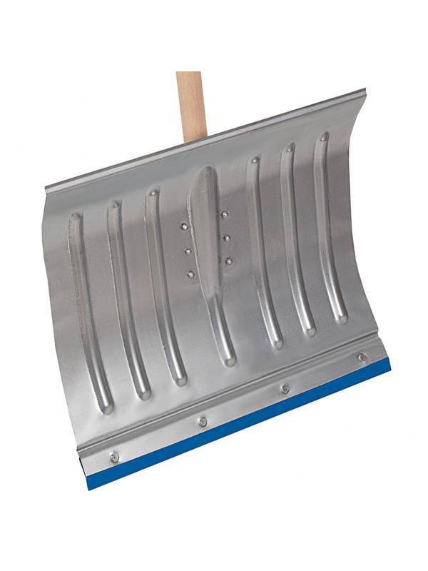 Лопата для уборки снега стальная оцинкованная, 430 х 370 х 1350 мм, деревянный черенок, Россия, Сибртех