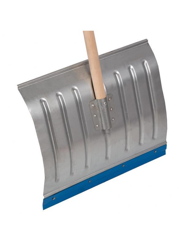 Лопата для уборки снега стальная оцинкованная, 430 х 370 х 1350 мм, деревянный черенок, Россия, Сибртех