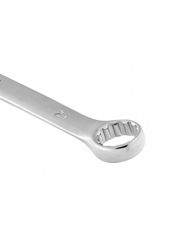 Ключ комбинированный, 21 мм, CrV, матовый хром Stels