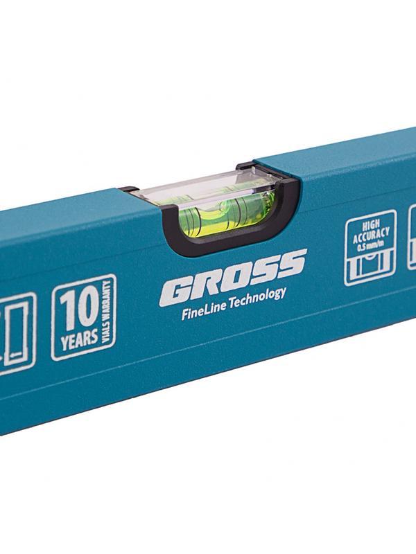 Уровень алюминиевый усиленный, 1200 мм, 3 глазка Gross