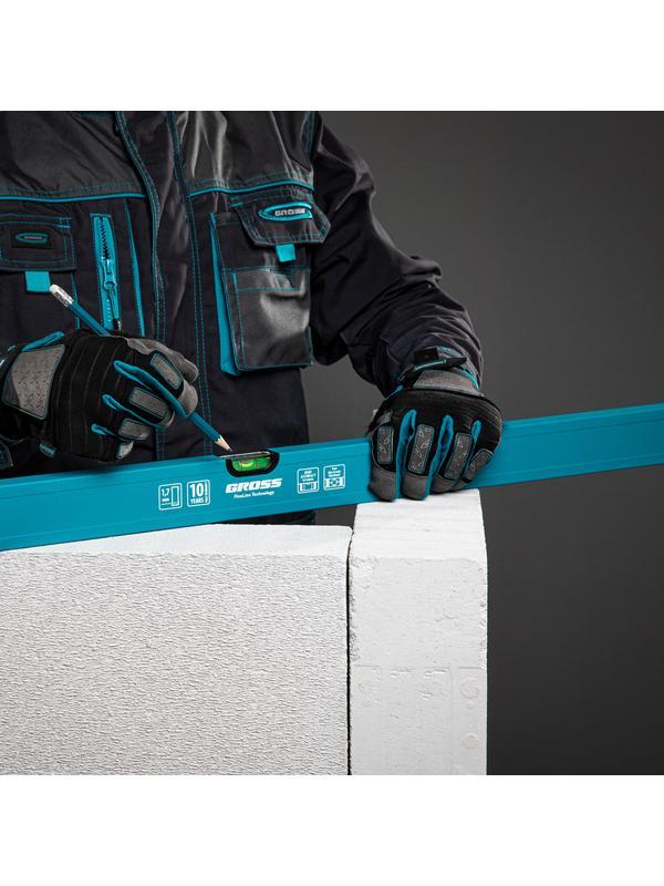 Уровень алюминиевый усиленный, 1200 мм, 3 глазка Gross