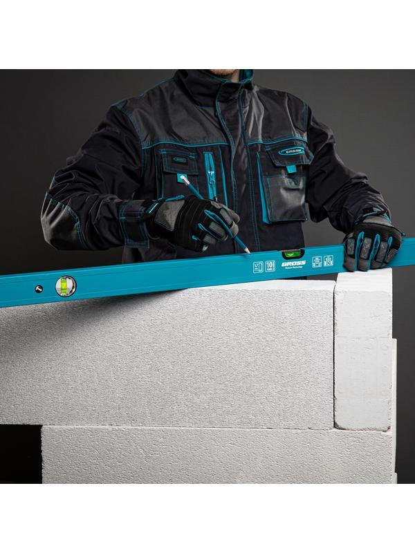 Уровень алюминиевый усиленный, 1200 мм, 3 глазка Gross