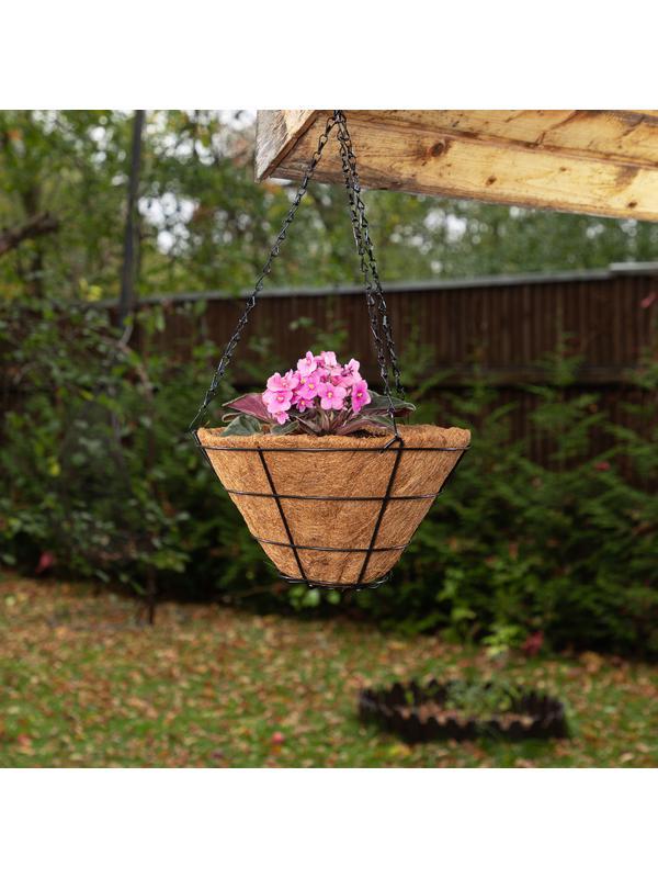 Кашпо подвесное с вкладышем из коковиты, конус D 30 см Palisad