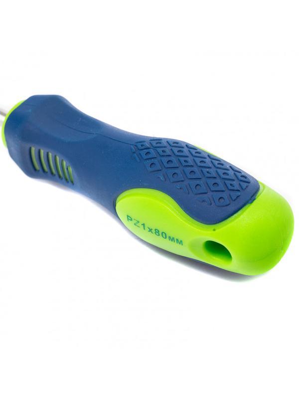 Отвертка, PZ1 х 80 мм, CrV, двухкомпонентная рукоятка Сибртех