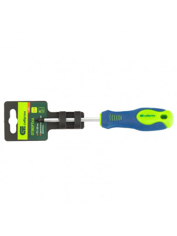 Отвертка, PZ1 х 80 мм, CrV, двухкомпонентная рукоятка Сибртех