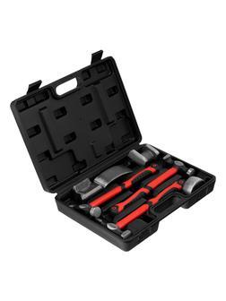 Набор рихтовочный, 3 молотка с фибергласовыми ручками, 4 наковальни, пластиковый бокс Matrix