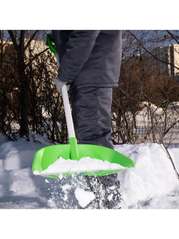 Лопата для уборки снега пластиковая Profi, 415 х 445 х 1500 мм, алюминиевый черенок, Россия, Сибртех