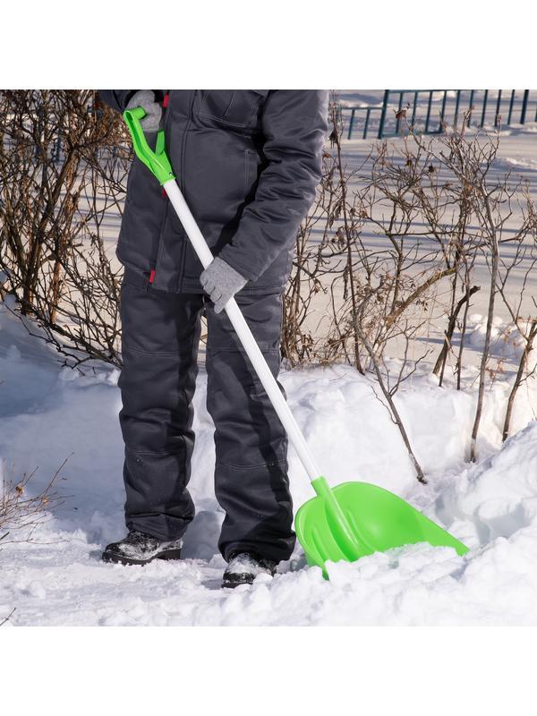 Лопата для уборки снега пластиковая Profi, 415 х 445 х 1500 мм, алюминиевый черенок, Россия, Сибртех