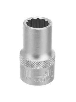 Головка торцевая, 12 мм, двенадцатигранная, CrV, под квадрат 1/2, хромированная Stels