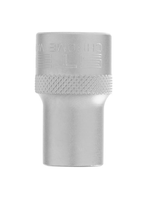 Головка торцевая, 12 мм, двенадцатигранная, CrV, под квадрат 1/2, хромированная Stels