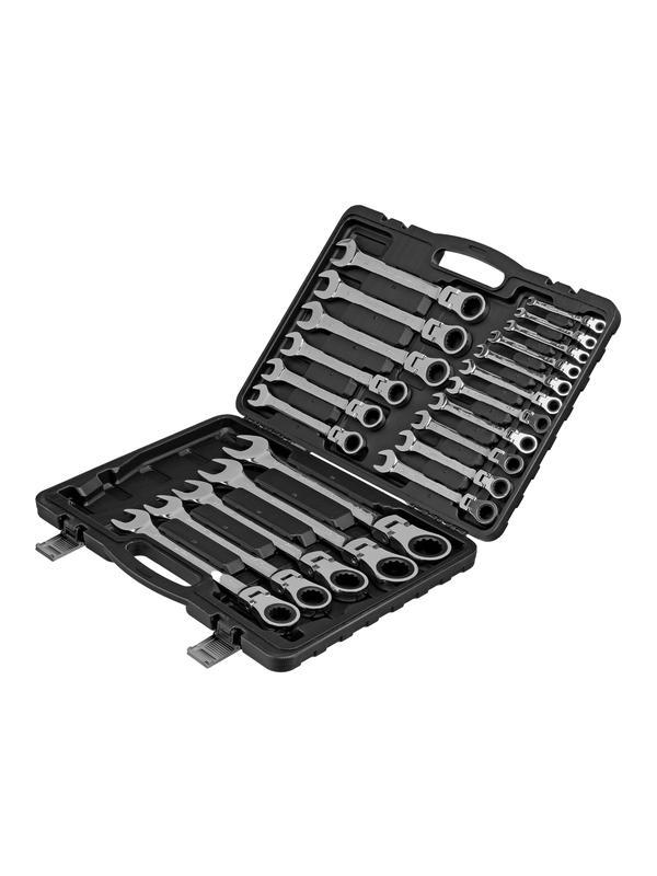 Набор ключей комбинированных, трещоточных шарнирных 22 шт. Matrix