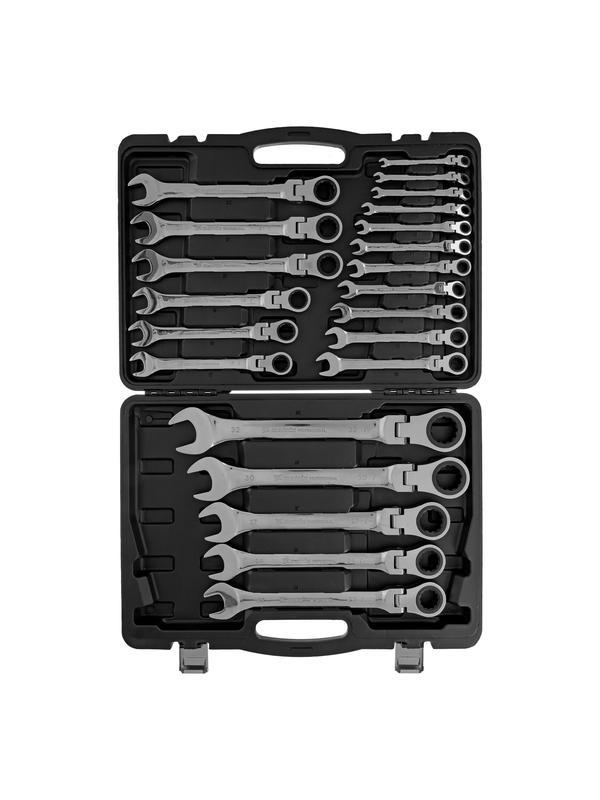 Набор ключей комбинированных, трещоточных шарнирных 22 шт. Matrix