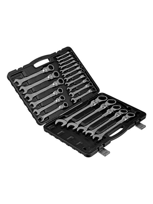 Набор ключей комбинированных, трещоточных шарнирных 22 шт. Matrix