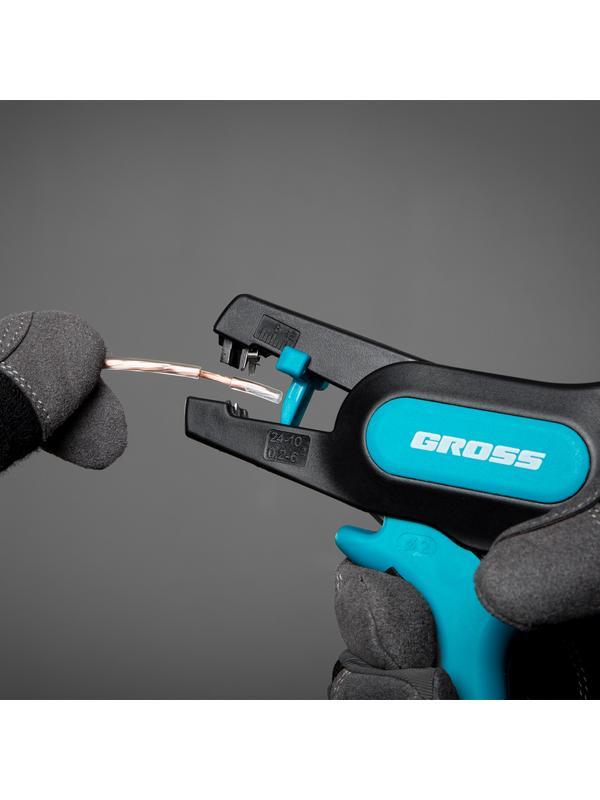 Щипцы для зачистки электропроводов 0.2-6 мм2 (10-24 AWG), лезвие: нержавеющая сталь Gross