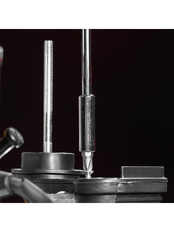 Отвертка с Т-образной эргономичной ручкой и набором бит, 11 шт, CrV Matrix