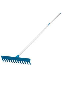 Грабли пластиковые, 430 мм, 13 прямых зубьев, усиленные, металлический черенок, Luxe, Palisad
