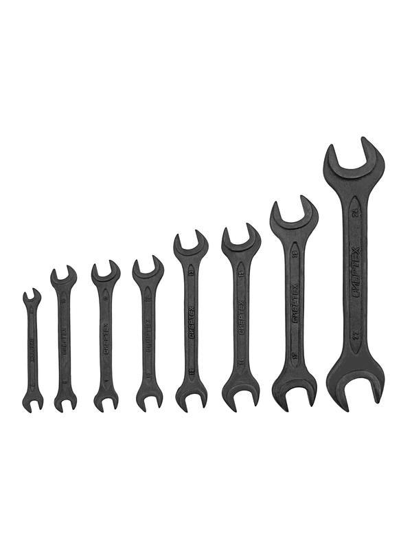 Набор ключей рожковых, 6 - 24 мм, 8 шт., CrV, фосфатированные Сибртех