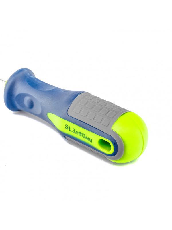 Отвертка, SL3 х 80 мм, CrV, трехкомпонентная рукоятка Сибртех