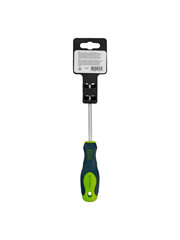 Отвертка, SL5 х 100 мм, CrV, двухкомпонентная рукоятка Сибртех