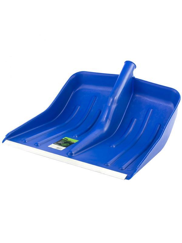 Лопата для уборки снега пластиковая, синяя, 420 х 425 мм, без черенка, Россия, Сибртех