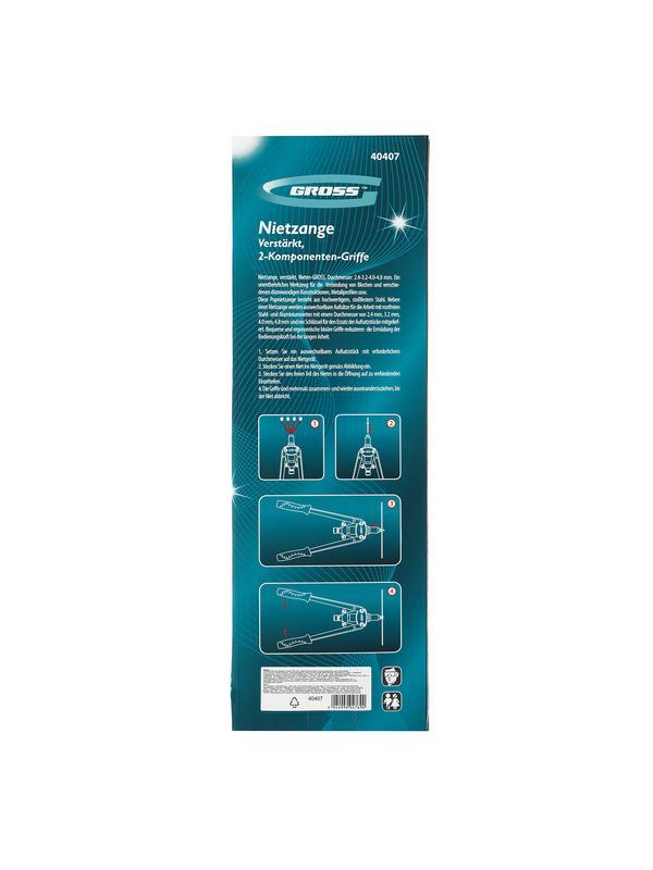 Заклепочник двуручный 420 мм, двухкомпонентные рукоятки, для заклепок 2.4-3.2-4.0-4.8 Gross