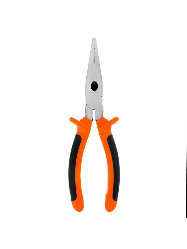 Длинногубцы прямые, Comfort, 200 мм, шлифованные, двухкомпонентные рукоятки Sparta