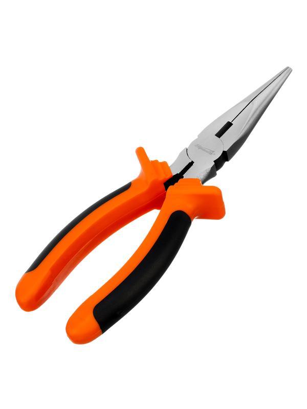 Длинногубцы прямые, Comfort, 200 мм, шлифованные, двухкомпонентные рукоятки Sparta