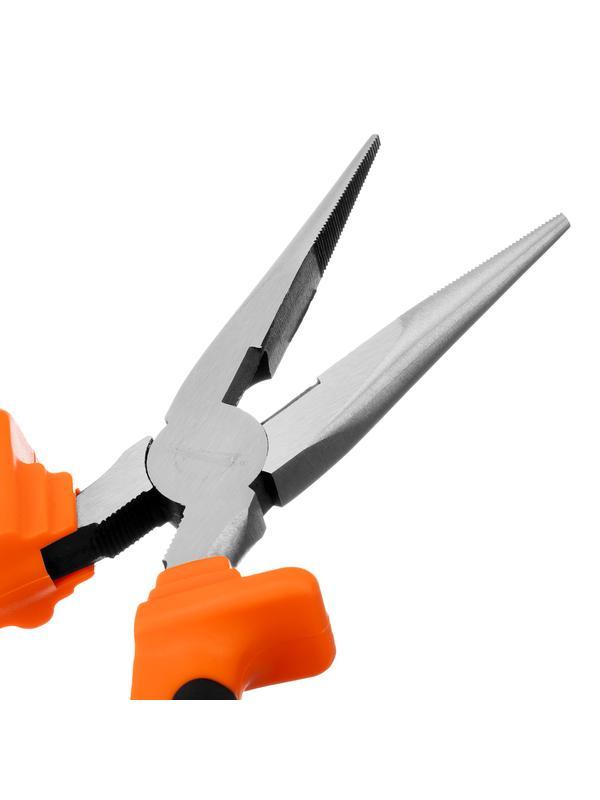 Длинногубцы прямые, Comfort, 200 мм, шлифованные, двухкомпонентные рукоятки Sparta