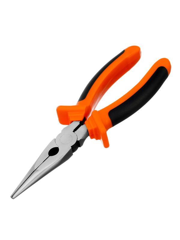 Длинногубцы прямые, Comfort, 200 мм, шлифованные, двухкомпонентные рукоятки Sparta