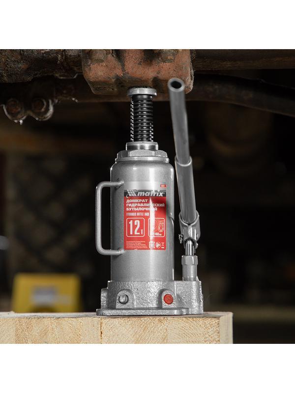 Домкрат гидравлический бутылочный, 12 т, высота подъема 230-465 мм Matrix