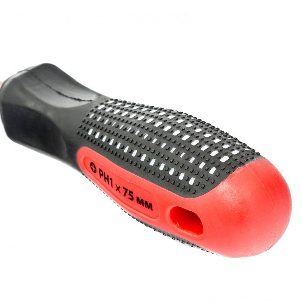 Отвертка Fusion, PH1 х 75 мм, CrV, трехкомпонентная рукоятка 