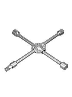 Ключ-крест баллонный, 17 х 19 х 21 х 22 мм, под квадрат 1/2, усиленный, с переходником на 1/2 Stels