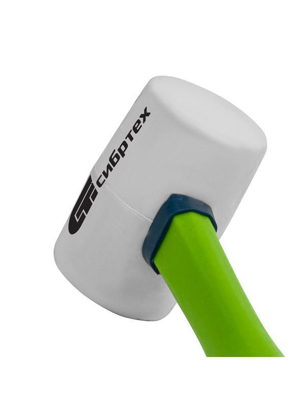 Киянка резиновая, 225 г, белая резина, фибергласовая рукоятка Сибртех