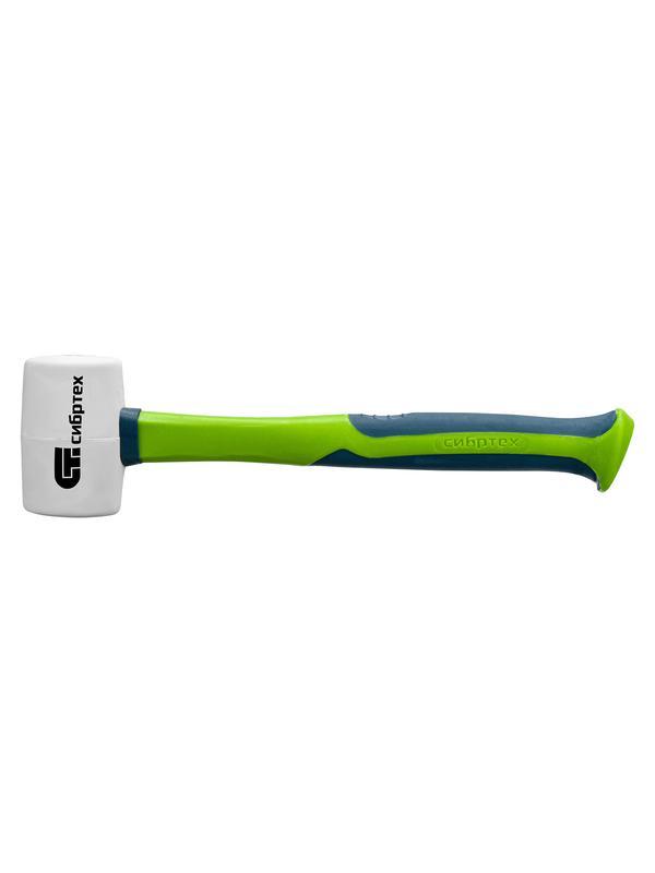 Киянка резиновая, 225 г, белая резина, фибергласовая рукоятка Сибртех
