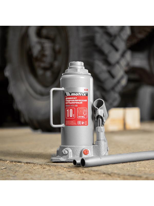 Домкрат гидравлический бутылочный, 10 т, высота подъема 230-460 мм Matrix
