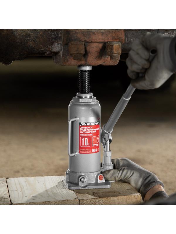 Домкрат гидравлический бутылочный, 10 т, высота подъема 230-460 мм Matrix