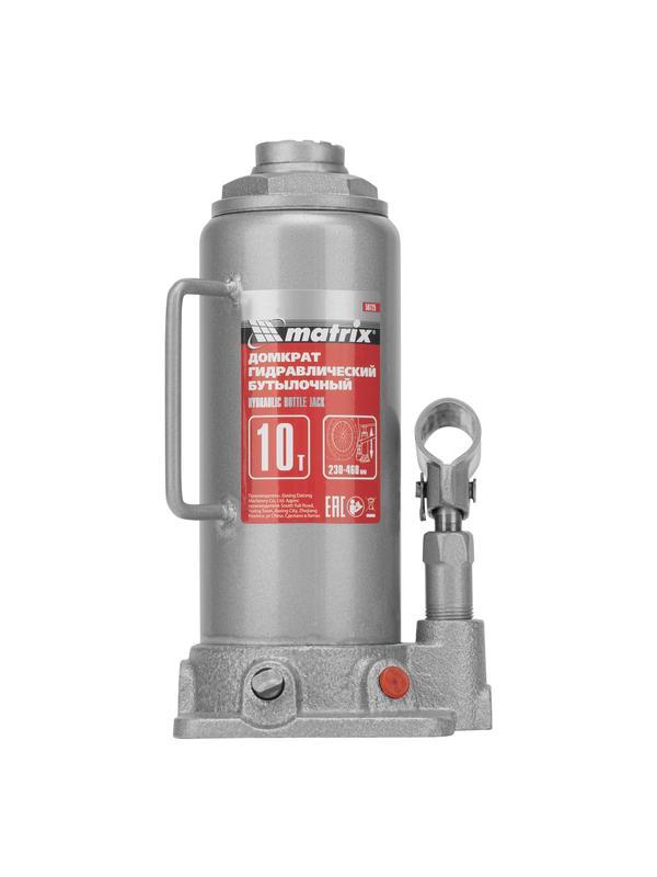 Домкрат гидравлический бутылочный, 10 т, высота подъема 230-460 мм Matrix