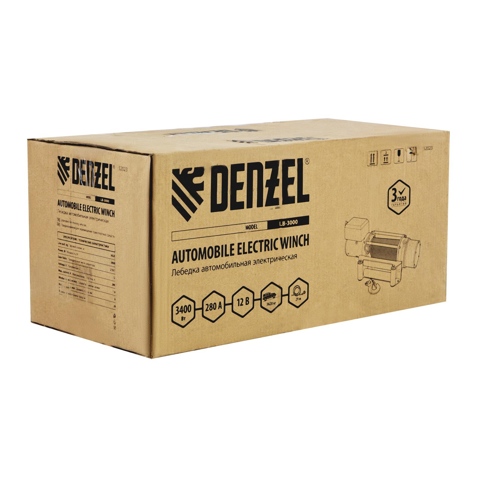 Лебедка автомобильная электрическая Denzel 52023 LB-3000.3.6 т, 3.4 кВт, 12 В / 29 м.