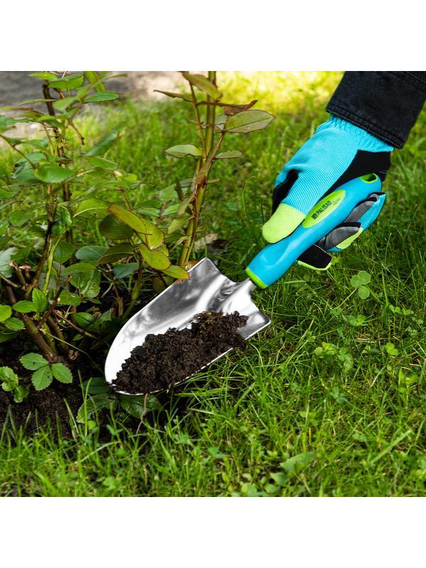 Совок посадочный широкий, 90 х 320 мм, нержавеющая сталь, двухкомпонентная рукоятка, Premium Plus, Palisad