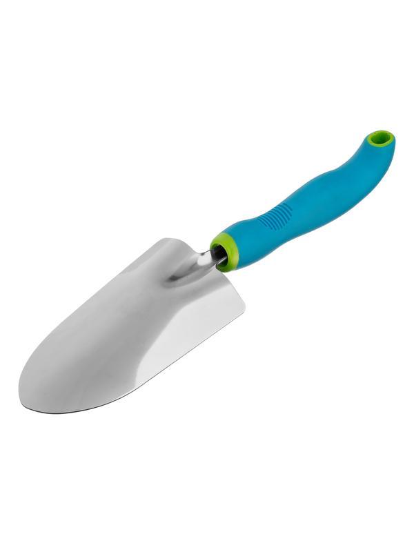 Совок посадочный широкий, 90 х 320 мм, нержавеющая сталь, двухкомпонентная рукоятка, Premium Plus, Palisad