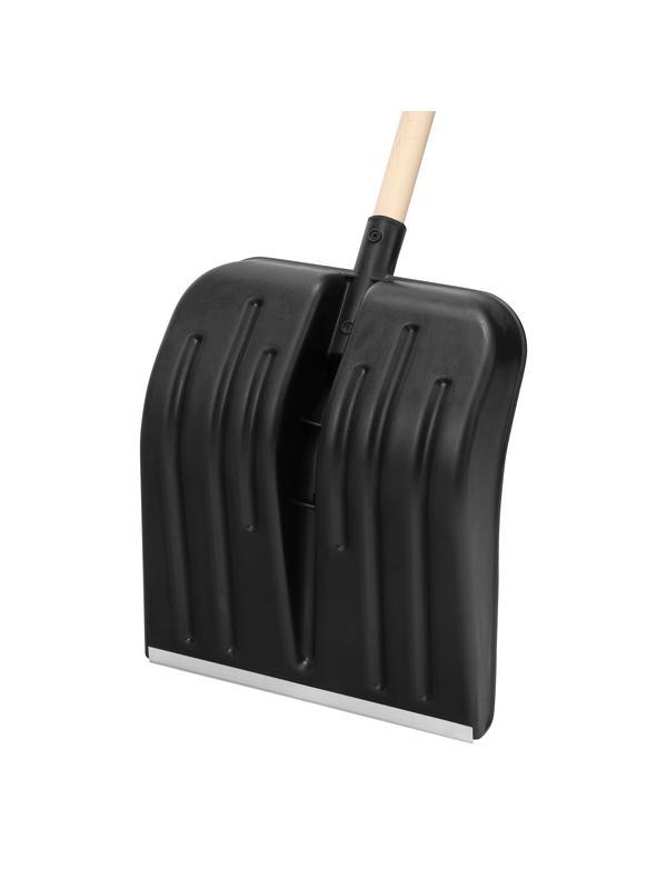 Лопата для уборки снега пластиковая, 360 х 405 х 1550 мм, деревянный черенок 1 сорт, Россия, Сибртех